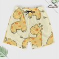 thumbnail image 2 of Sunyuer Men's Swim Trunks with Compression Liner 2-in-1 Drawstring Swimming Shorts Quick Dry Beach Board Shorts with Pockets, Cute Giraffe, L, 2 of 8