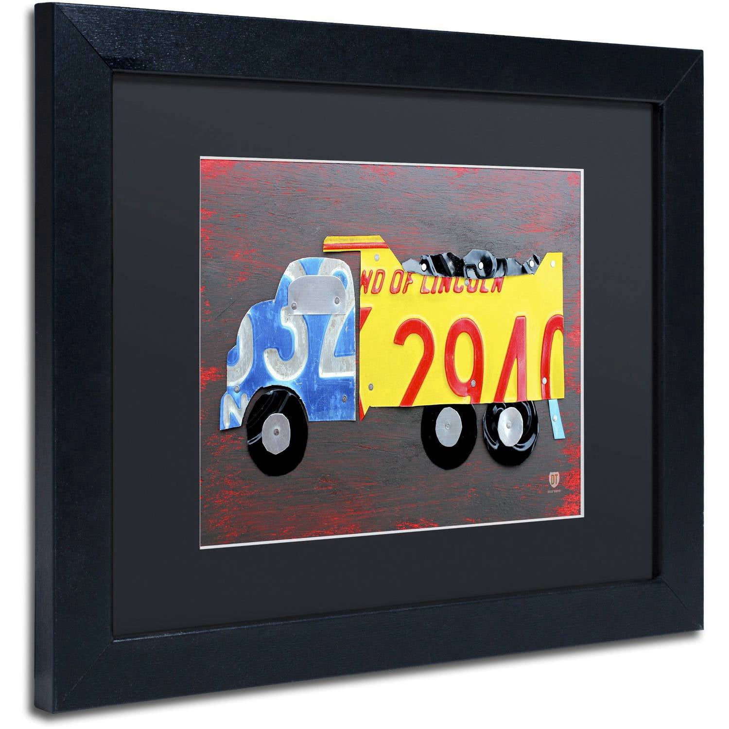 Trademark Fine Art 'Dump Truck' Canvas Art by Design Turnpike, Black Matte, Black Frame
