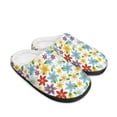 thumbnail image 2 of Psesaysky Fluffy Cotton Slippers for Ladies Girls Colorful Flowers Printed Slippers Winter Anti-Slip Comfortable Cotton Slippers, 2 of 8