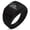 Black, variant on Stainless Steel Howling Mad Wolf Geometric Pattern Step-Down Biker Style Polished Ring
