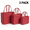 red, variant on Women's Waterproof EVA Beach Tote Bag 3-Piece Set,Khaki.