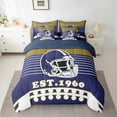 thumbnail image 2 of Erosebridal Soccer Rugby Bed in a Bag Queen size 7 Pieces , Midnight Blue, Super Cozy, Dallas, 2 of 5