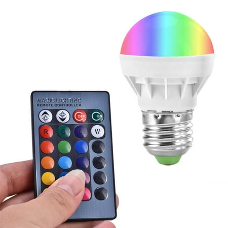 

LYUMO 3W RGB Light Bulb Color Changing Home Party Decoration Lamp with 24 Key Remote Control LED RGB Light Bulb RGB Bulb with Remote Control