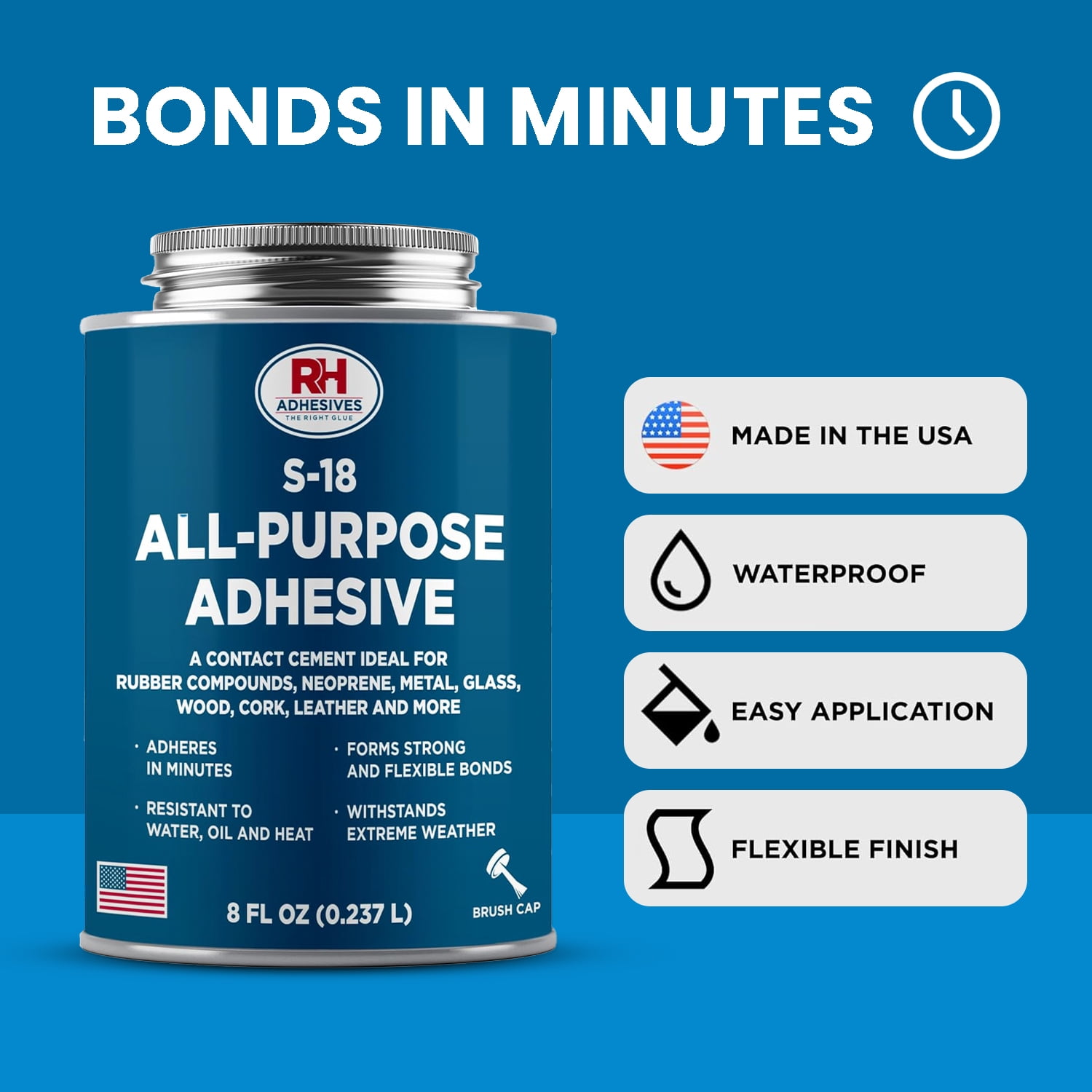 S-18 All-Purpose Adhesive, 8 oz. can - RH Adhesives