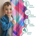 thumbnail image 3 of Blackout Kids Curtains,Multi Color Plaid Checkered Pattern Childrens Insulated Curtains Set Of 2,Bedroom Essentials,Toddler Room Decor 42"x54", 3 of 5