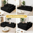 thumbnail image 2 of L Shaped Cloud Sectional Couch - Modern Modular sectional Sofa with Deep Seat & Oversized Chaise, 3 Seat Upholstered Couches for Living Room, Bedroom, No Assembly Required (3PCS, Black), 2 of 8