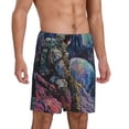 thumbnail image 6 of Mens Pajama Shorts, Rainbow Astronaut Space Landscape Sleep Shorts Men Pajama Bottoms Lounge PJ Shorts with Pockets, 6 of 6
