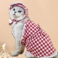 thumbnail image 3 of NIBOLOG 1 Set Pet Skirt Soft Lightweight Comfortable Eye-catching Decoration Photograph Props Polyester Classic Plaid Pet Dress Kit for Summer, 3 of 8