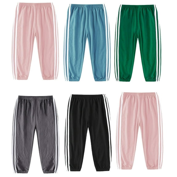 YTDSCS Kids Toddler Sweatpants for Boys Girls,Baby Sport Jogger Jogger Pants Spring Fall Striped Sweats Pants Elastic Waist Casual Anti-Mosquito Pants for 1-10years Old