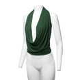 thumbnail image 5 of A2Y Women's Sexy Drape Front Deep V-Neck Cowl Neckline Halter Backless Party Club Top Olive S, 5 of 6