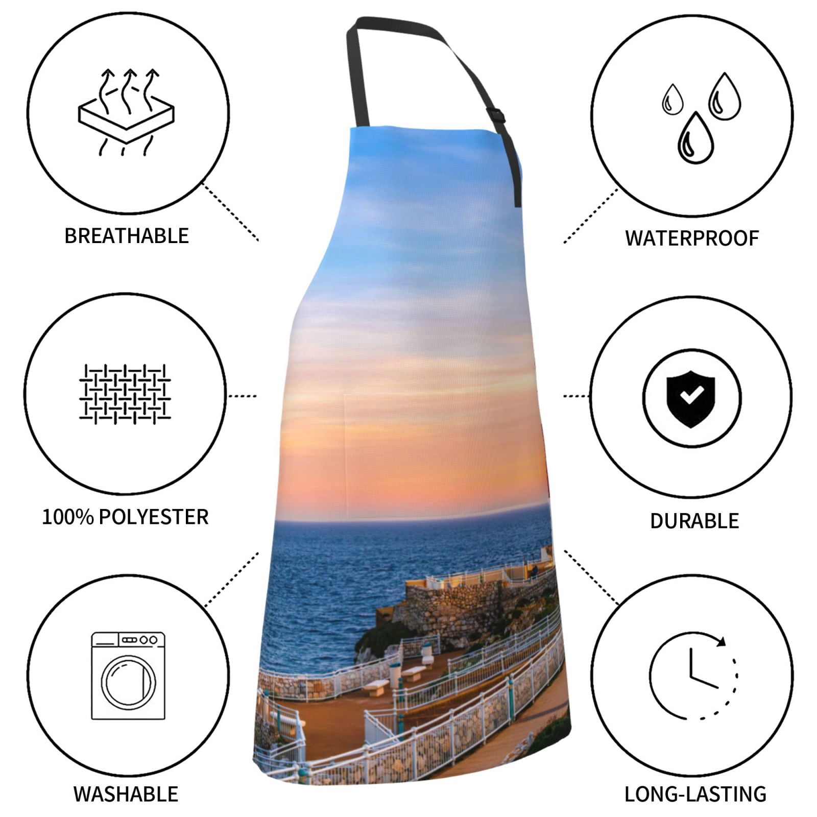 Kdxio Lighthous1 Apron with Pockets Adjustable Kitchen Aprons for Men Women Waterproof Aprons for Cooking,Drawing,Crafting, Baking Household Cleaning