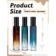 thumbnail image 2 of Kit de 3 botellas de perfume de 10 ml, coloridas, de vidrio, con atomizador, de 3 ml, con resorte de plástico, pipetas de transferencia, bomba, tapa de repuesto y embudo., 2 of 3