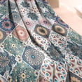 thumbnail image 3 of Multicolor Ethnic Floral and Geometric Pattern Blanket,Comfortable Soft Flannel Throw Blanket,All Season,Warm Lightweight Blankets for Sofa Bed Couch Living Room Chair,60"x80", 3 of 4