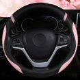 thumbnail image 3 of Funda de volante Cxtiy de piel para coche, 38 cm, color rosa, 3 of 6