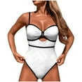 thumbnail image 1 of Slimming One Piece Swimsuit for Womens Cute Ruched Tummy Control Bathing Suit Sexy Cutout Modest Swimsuits, 1 of 4