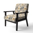 thumbnail image 3 of Designart "Subdued Floral Boho" Beige Boho Upholstered Accent Chair - Bohemian & Eclectic Arm Chair For Bedroom, 3 of 7