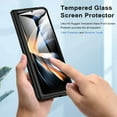 thumbnail image 4 of ELEHOLD for Samsung Galaxy Z Fold5 2023 Leather Case,Elegant Luxury Plating Frame Shockproof Anti-Scratch Case with Ring Holder Built-in Tempered Glass Screen Protector for Galaxy Z Fold 5, Black, 4 of 11