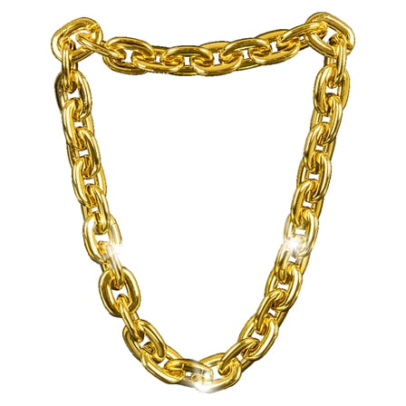 Giant Big Chain Rapper Light Up Gold Necklace Costume Accessory