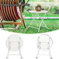 thumbnail image 6 of TeoKJ Folding Outdoor Side Tables Anti Rust Table Round Metal End Table Porch Yard 17.71" Height - White, 6 of 7