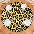 thumbnail image 2 of Yellow and Black Leopard Pattern Round Fitted Tablecloth with Elastic Edge,Dining Table Cover Waterproof,Outdoor Round Tablecloth for Camping,Dining,Indoor and Outdoor, 2 of 7