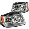 Spec-D Tuning Jeep Grand Cherokee Chrome Headlights w/ Amber Reflector Clear Signal Bar