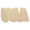thumbnail image 1 of USA Fun Patriotic Text United States of America Wood Shape Unfinished Piece Cutout Craft DIY Projects - 6.25 Inch Size - 1/4 Inch Thick, 1 of 7
