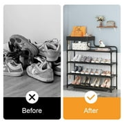 5-Tier Free Standing Shoe Rack, 30.9 Inches Shoe Shelf, Entryway Shoe Organizer Storage Cabinet, Black