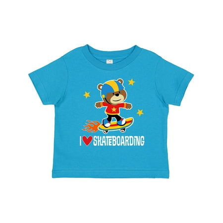 

Inktastic Skateboard I Love Skateboarding Gift Toddler Boy Girl T-Shirt