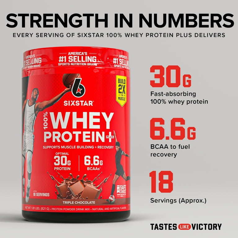 Six Star Pro Nutrition 100% Whey Protein Plus, 30g Protein, Triple