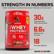 Six Star Pro Nutrition 100% Whey Protein Powder Plus, 30g Protein, Triple Chocolate, 1.81 lbs