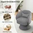 thumbnail image 3 of Wiilayok Swivel Barrel Chair Set of 2, Linen Upholstered Swivel Cuddle Accent Chairs for Living Room, Comfy 360° Swivel Lounge Sofa Chair for Bedroom, Office, Hotel,Gray, 3 of 8