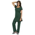 thumbnail image 1 of Bimba 2pc Pajama Set For Women 100% Cotton Nightwear Set Plain Sleepwear, 1 of 7