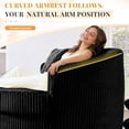 thumbnail image 6 of Muumblus 50" Oversized Swivel Accent Barrel Chair, Modern Lounge Chair Indoor, Round Reading Armchair for Living Room, Black Corduroy, 6 of 12