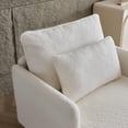 thumbnail image 7 of Teddy Fabric Accent Chair, Upholstered Single Sofa Chair with Pillow, Furry Armchair with Slim Armrest and Padded Cushions, Reading Chair Club Chair for Living Room Bedroom Office, White, 7 of 7