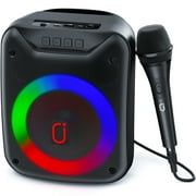 JYX Karaoke Machine, Portable Speaker with Mic, Singing Machine Home Karaoke PA System with DJ Light, USB Input