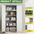 thumbnail image 6 of SOLAURA Metal Storage Office Cabinets with Locking Doors and Adjustable Shelves, 71 inch Tall Steel Storage Cabinet for Office, Home (Gray White), 6 of 9