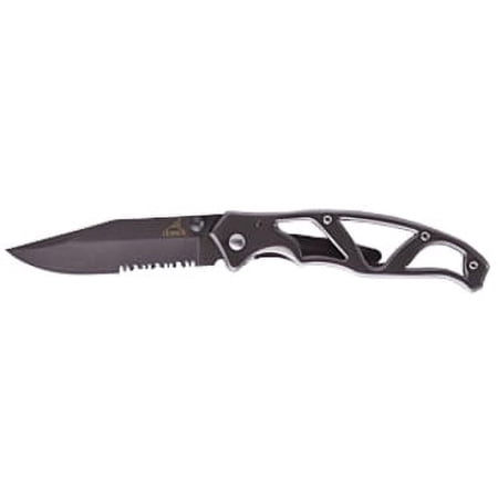 Gerber Paraframe I Serrated Folding Knife - High Carbon Stainless Steel Blade - Grey