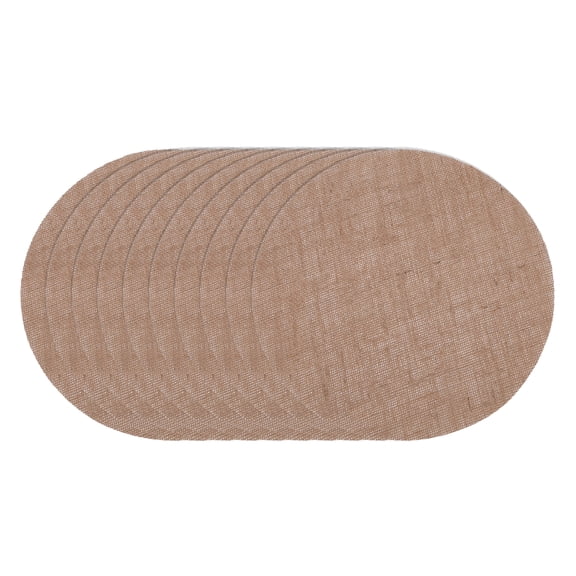 Unique Bargains 10 Pcs Round Solid Color Jute Placemat 11.81"x11.81" Jute Color