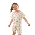 thumbnail image 2 of ITSAME Girls Outfit Sets, Cotton Fashion Print Short Sleeve Shirts and Shorts Casual Home Clothes 2-Piece Watermelon Red Size 10, 2 of 5