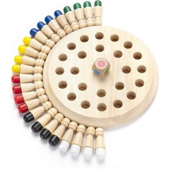 Wooden Memory Chess Matching Game: Family Board Games for Kids and Adults, Montessori Preschool Learning Educational Toy, Birthday Gift for Age 3 4 5 6 7 8  Boy Girl, Christmas Stocking Stuffers