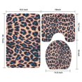 thumbnail image 3 of Leopard Print Pattern Bathroom Rugs Sets 3 Piece,Toilet Cover Set,Absorbent Non Slip Bathroom Mats Sets with U-Shaped Contour Rug Toilet Rug Set, 3 of 5