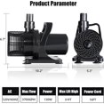 thumbnail image 4 of Telyswee 3700GPH Submersible Water Pump w/ Adapters, 130W Electric Water Pump w/ 31 FT Lift Height Quiet Operation Vertical/Horizontal for Ponds, Fountains, Aquarium, Hydroponic & Water Circulation, 4 of 7