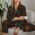 thumbnail image 6 of Balery Polynesian Turtles Pattern Pajama Sets for Women Long Sleeve 2 Piece Sleepwear Loungewear Sets Soft PJ's with Pockets Long Sleeve Comfy Pj Sets-Small, 6 of 7