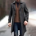 thumbnail image 2 of Paiwinds Men's Long Coat, Solid Color Lapel with Multiple Pockets and Detachable Scarf. Hoodless Button Closure for a Timeless and Sophisticated Look, Ideal for Business and Daily Wear, 2 of 6
