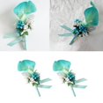 thumbnail image 1 of 2pcs Ramillete de muñeca y Boutonniere Set Ribbon Ramillete Vintage Artificial Flower Boutonnieres para boda Novia Ramillete Decoración Yotijar  Ramillete de novia Ramillete de muñeca, 1 of 6