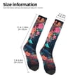 thumbnail image 2 of Naloa Colorful Floral Patterned Horse Thigh High Socks Extra Long Stretchy Sock Women Over Knee High Opaque Stocking Daily Wear, 2 of 6