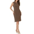 thumbnail image 2 of INSPIRE CHIC Vestido de Trabajo para Mujeres Elegante Sin Mangas Cuerpo Ajustado Lápiz Vestidos XL Café, 2 of 6