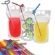 thumbnail image 1 of 100 Pcs Drink Pouches With 100 Straw Holes Translucent Reclosable Zipper Plastic Pouches f54, 1 of 5