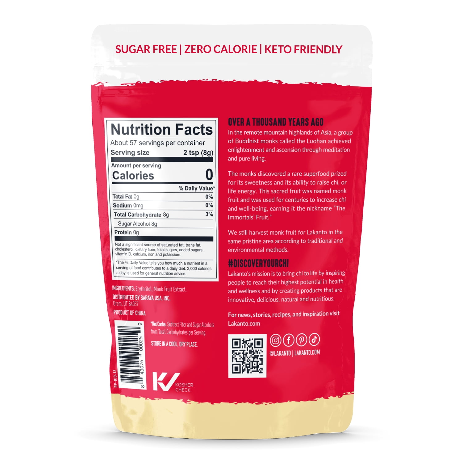 Lakanto Monk Fruit Sweetener - 1:1 Raw Cane Sugar Substitute, Zero Calorie, Keto Diet Friendly, Zero Net Carbs, Zero Glycemic, Baking, Extract, Sugar Replacement (Golden - 1 lb)