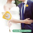 thumbnail image 4 of Uxcell 1-Pack Insignias de Flor para Hombres, Pin de Rosa Hoja Dorada para Novios en Bodas/Bailes/Fiestas [Amarillo], 4 of 7